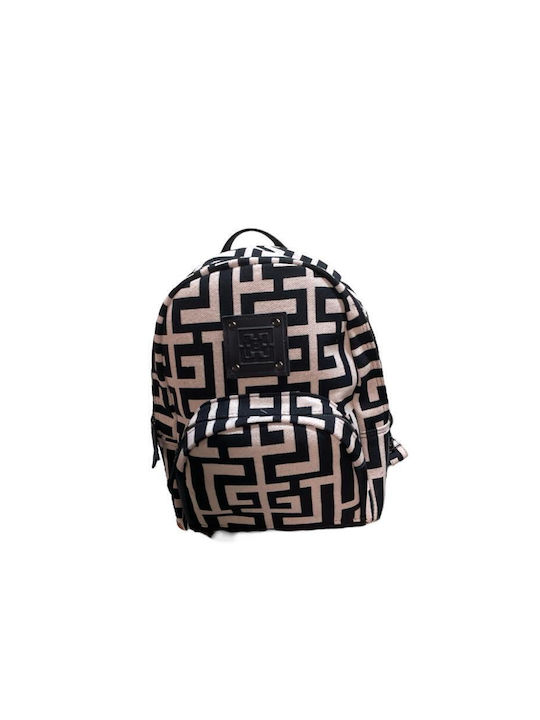 Midneto Polymnia Women's Bag Backpack Beige Black Labyrinth