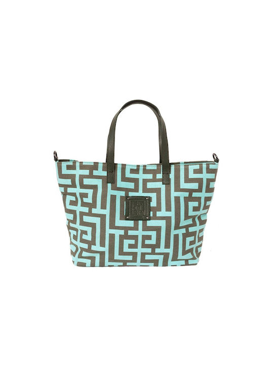 Midneto Calypso Damen Tasche Shopper Schulter Mint Khaki Labyrinth