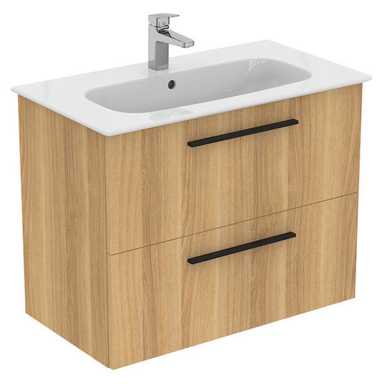 Ideal Standard Шкаф със Мивка Естествен дъб
