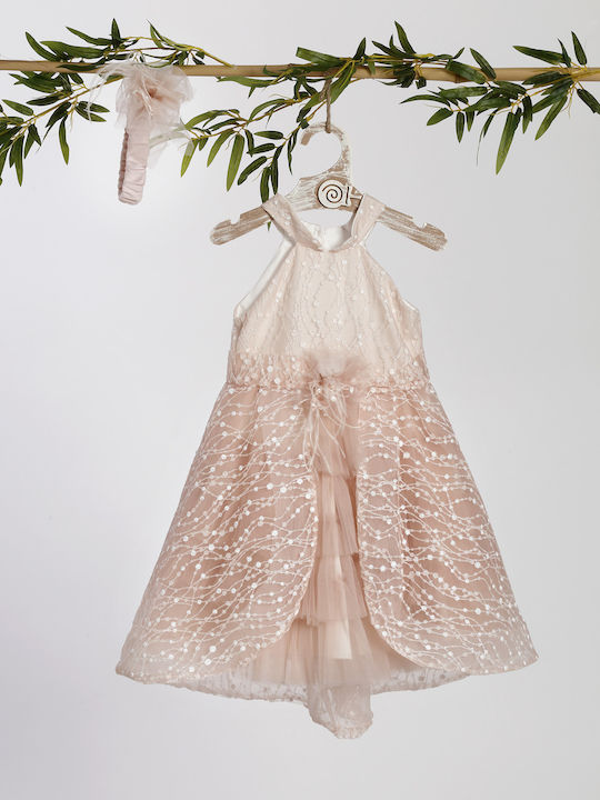 Lollipop Pink Baptism Dress Made of Tulle