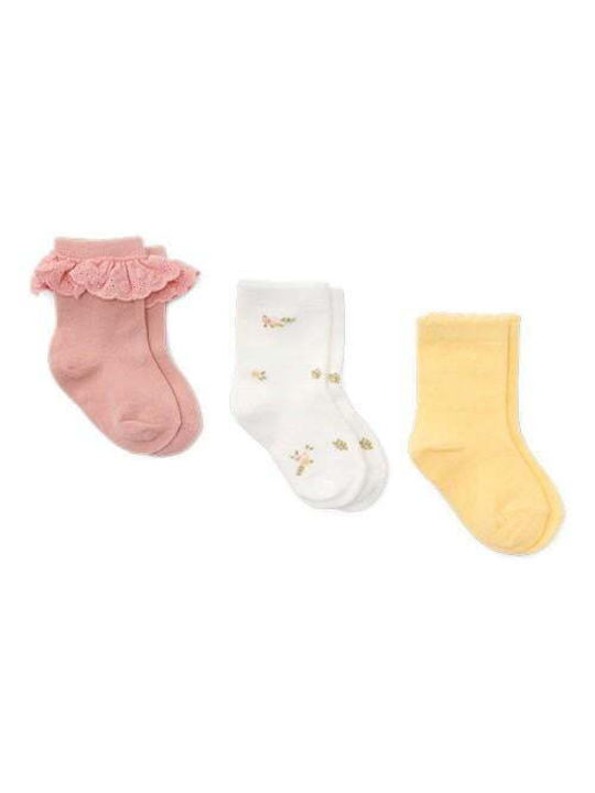 Little Dutch Kids' Socks Pink / White / Yellow 3 Pairs