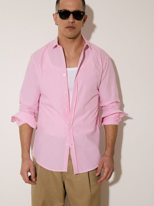 Stefan Fashion Long-sleeved Cotton Shirt Stripe...