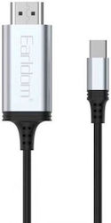Earldom Et-w34 Hctv Cable Usb Type C Hdmi 2m Black Earldom Et-w34 Hctv Cable Usb Type C Hdmi 2m Black