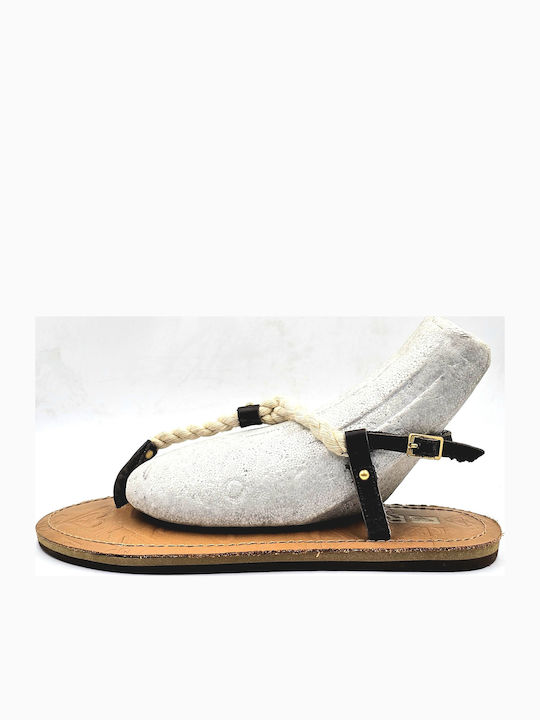Chocolate Aruba Leather Women's Flat Sandals Brown