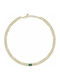 Chiara Ferragni Necklace From Gold Plated Steel With Green Zircon