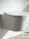 Serel Wandhängende Toilette mit Schlank Deckel Sanftes Schließen Beige