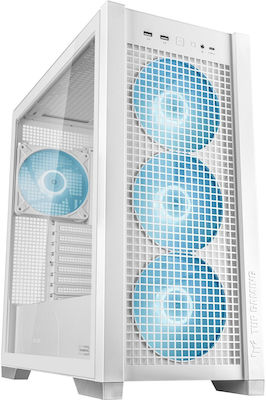 Asus TUF Gaming GT302 ARGB Midi Tower Computer Case with Window Panel White