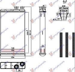 Radiator Radiator Br 250x150x32 Audi A5 16-19 8w0898037 1 buc