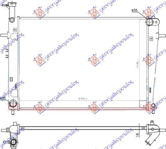 Радиатор 2.0-16v+ -a C Mhxan 64x46,2 Hyundai Tucson 04-10 25310-2e100 1 брой