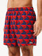 Lacoste Men's Swimwear Shorts Penumbra/alizarin-red with Patterns