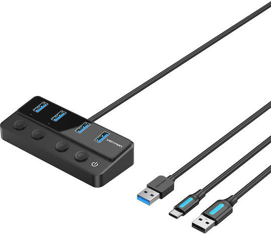 Vention USB-Hub 4 Anschlüsse USB 2.0 mit USB-A / USB-C Anschluss