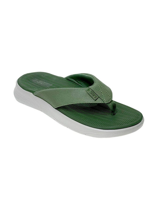 B-Soft Men's Flip Flops Khaki