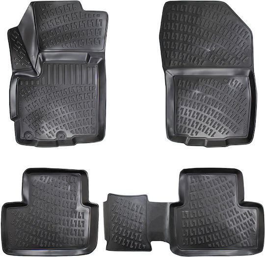 Carro Floor Mats Mats 3d Rubber Tpe Citroen C4 Aircross 2012 Mitsubishi Asx 2012-2016 4 Pieces Black Car-13360