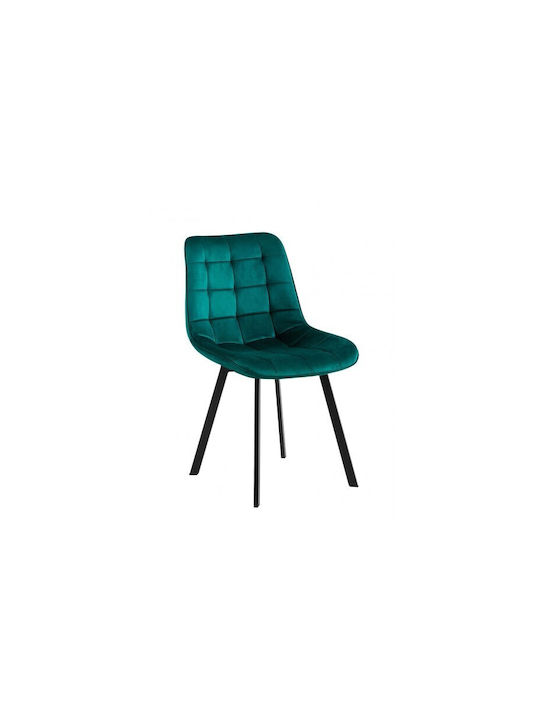 Dining Room Velvet Chair Black - Forest Green 50x56x83cm 4pcs