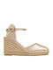 Damenplattformen im Espadrilles-Stil Goldene
