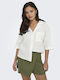 Long Sleeve Women's Linen Shirt White