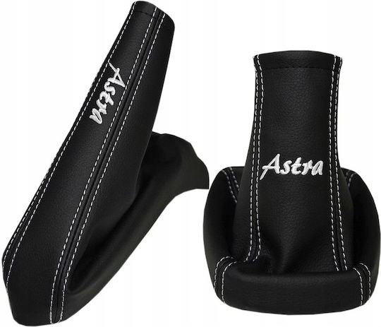 5-Gang Schalthebelmanschette Handbremsmanschette Lederimitat Opel Astra G 2 Schwarz