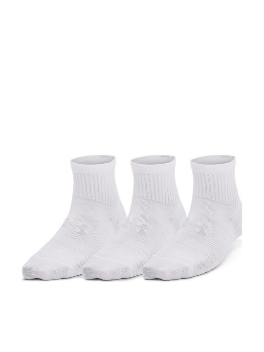 Under Armour Essential Αθλητικές Κάλτσες Λευκές 3 Ζεύγη