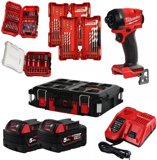 Milwaukee M18 Fid3100p502p Brushless 18V Battery Impact Screwdriver 2x5Ah