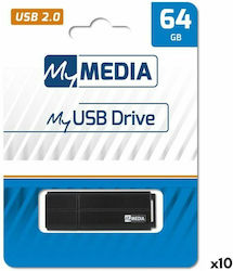 MyMedia 64GB USB 2.0 Stick Μαύρο