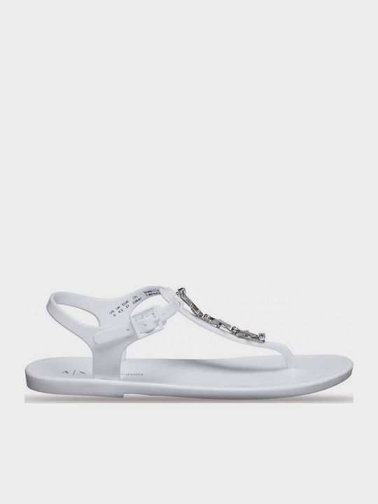Armani Exchange Γυναικεία Σανδάλια Λευκά