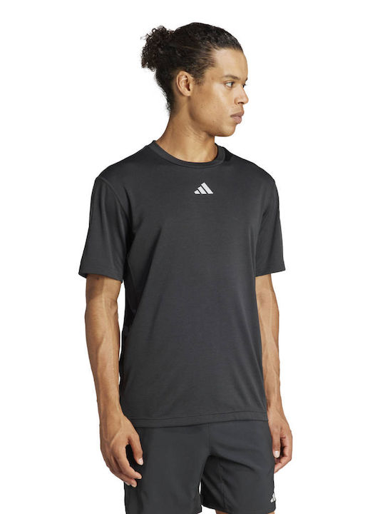 Adidas Hiit Workout 3-stripes Tricou pentru bărbați cu mâneci scurte Negru