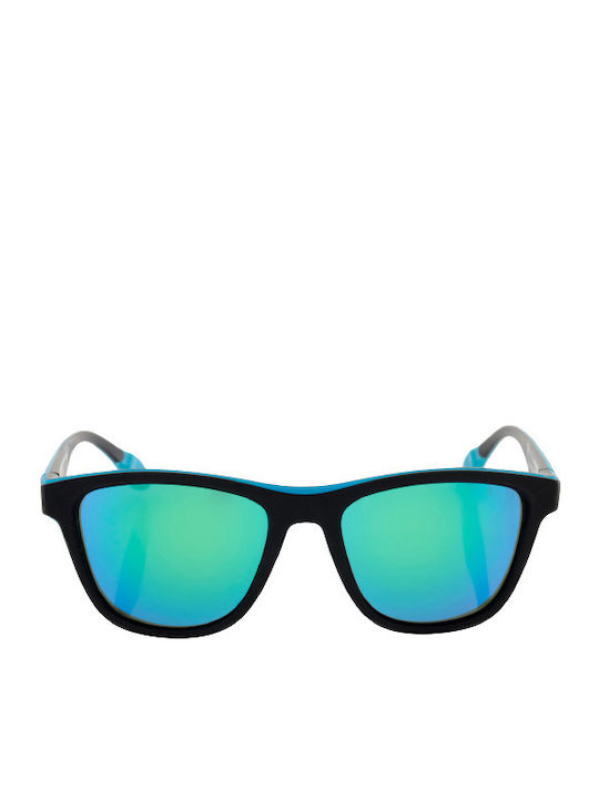 Hawkers One S Sunglasses with Black Green Rubber Emerald Plastic Frame and Green Mirror Lens ONES/H01SHT0105