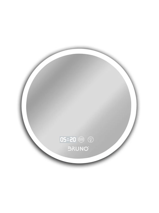 Bruno Στρογγυλός Καθρέπτης Μπάνιου Led από Μέταλλο 70x70cm