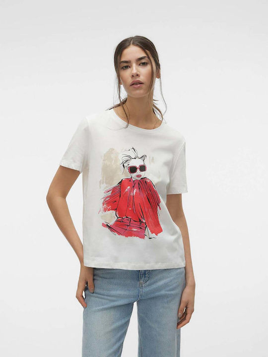 Vero Moda Women's T-shirt Ecru