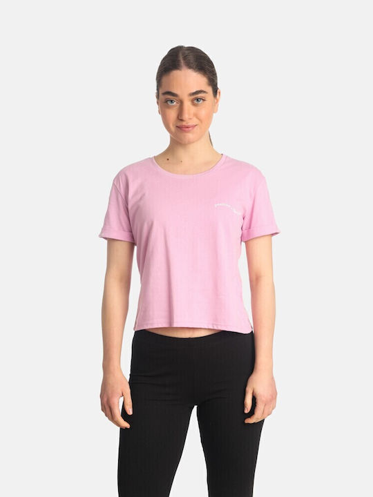 Paco & Co Women's Athletic Crop T-shirt Pink