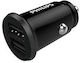 Philips Auto-Ladegerät 12W mit Anschlüssen: 2xUSB Schwarz Farbe