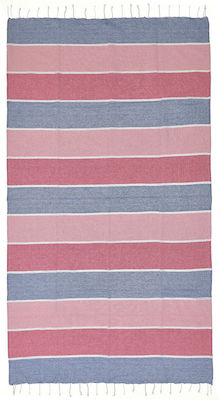 Ble Towel Pestemal Blue Blue Pink Fuchsia Fuchsia Stripes 90x180 100% Cotton