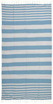 Ble Towel Pestemal Blue White Colour Stripes 90x180 100% Cotton