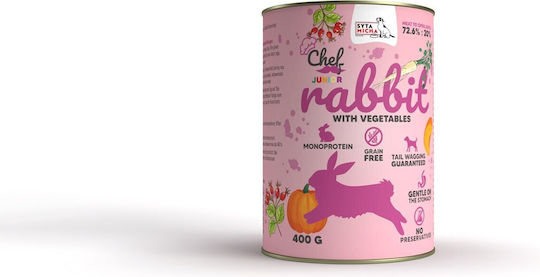 Syta Micha Wet Food for Puppies in Cans with Rabbit and Vegetables Grain-Free & Gluten-Free 400gr