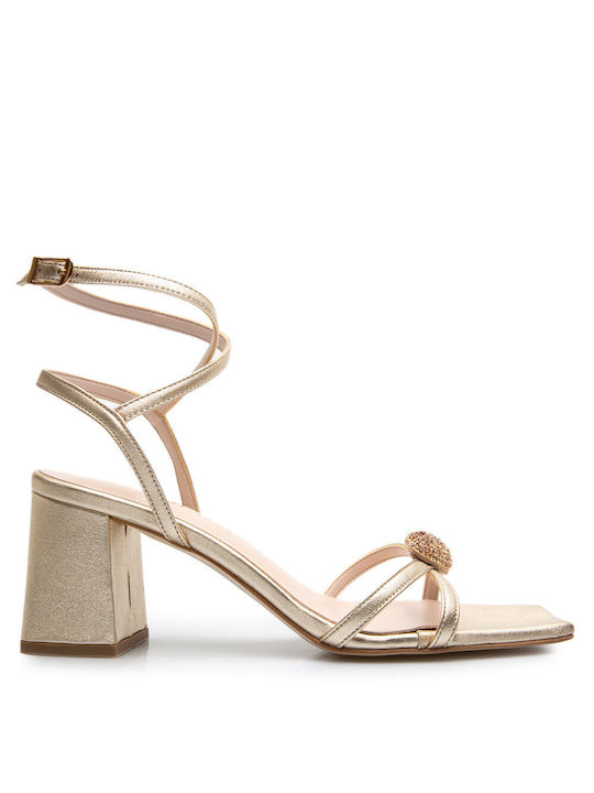 Labrini Damen Sandalen in Gold Farbe