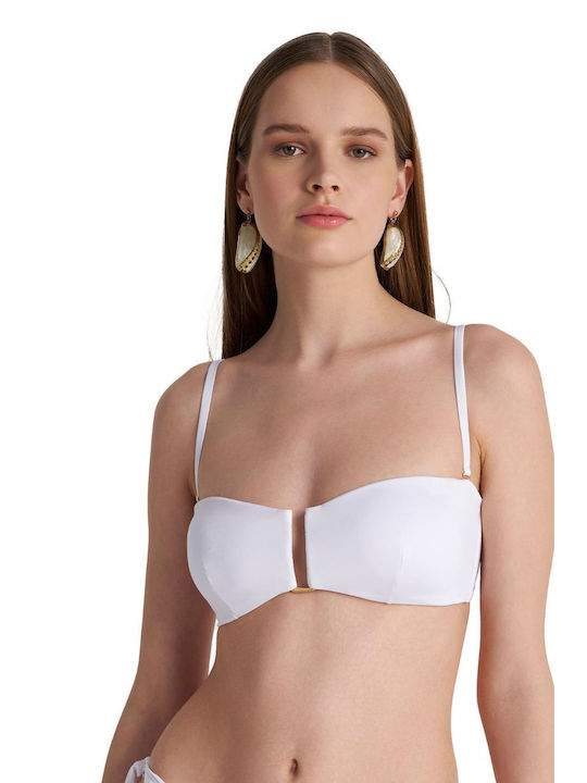 Blu4u Strapless Bikini Top με Ενίσχυση Λευκό
