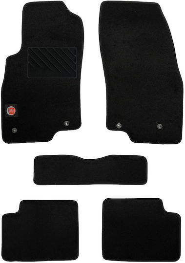 Autopataki Set of Front and Rear Mats 5pcs for Fiat Grande Punto 2005-2018 Black