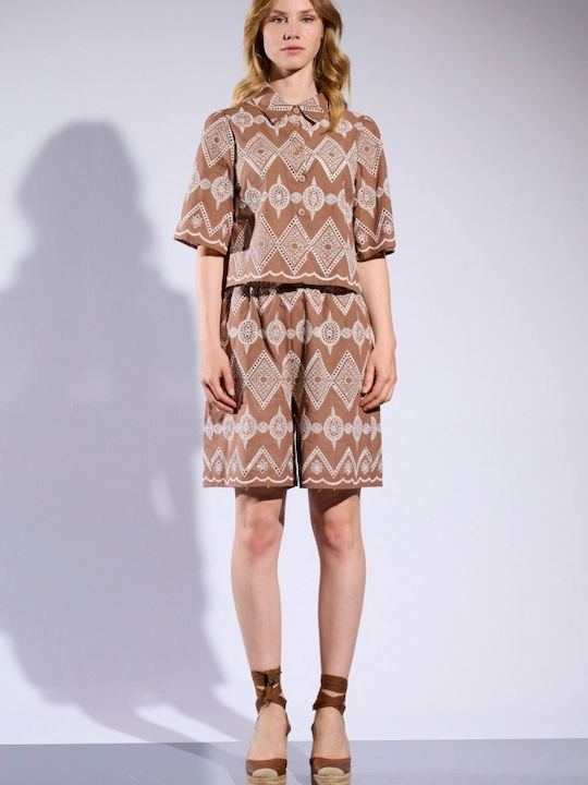 Matis Fashion Women's Short Sleeve Shirt Brown