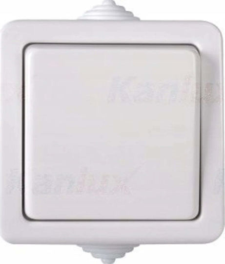 Kanlux Waterproof Wall Switch One-Way White