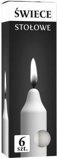 Bispol Διακοσμητικό Κερί Κηροπηγίου Λευκό 6τμχ
