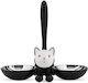Cat Food Container 2 Positions Tigrito Ammi09 B 32x16x28cm Silver-black Alessi