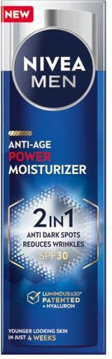 Nivea Anti-Age Power Αντιγηραντική Ανδρική Κρέμα Προσώπου Ημέρας με SPF30 κατά της Ακμής 50ml
