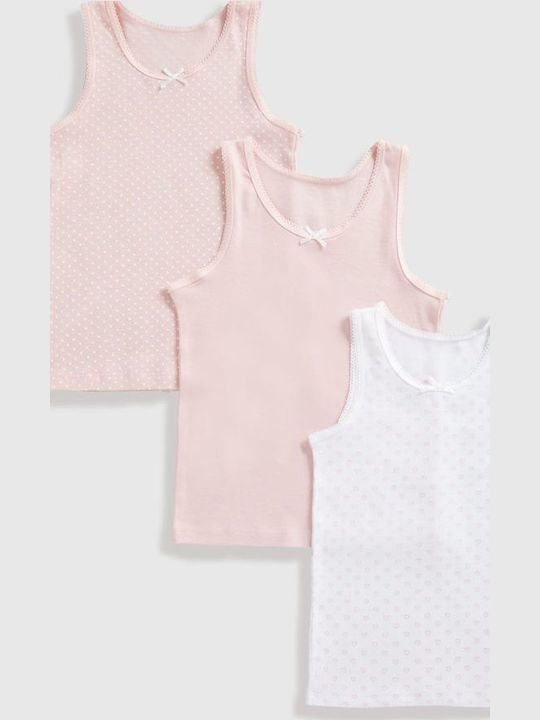 Mothercare Set pentru copii cu maiouri White-Pink 3buc