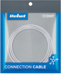Rebel RB-6000-050-W Braided USB 2.0 σε micro USB 0.5m Λευκό