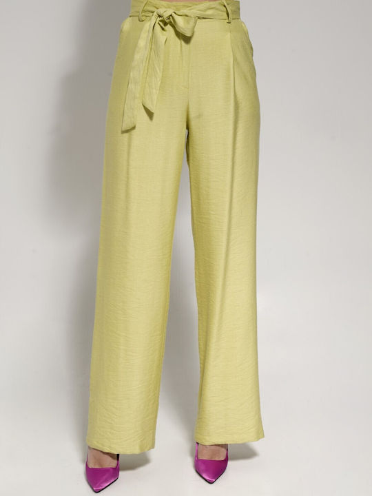 Tresor Women's Fabric Trousers Lime