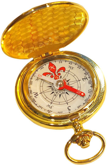 Good Quality Gold Nautical Compass 4.5cm White Red Needle