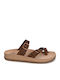 Fantasy Leather Women's Flat Sandals Taupe