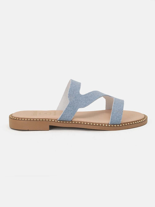 Sandale Casual Damă Din Piele Albastru Deschis