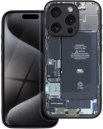 Tech Back Cover Tempered Glass / Silicon / Plastic Negru (iPhone 8/7)