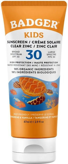 Badger Balm Impermeabil Copii Crema de Soare Emulsie SPF30 87ml